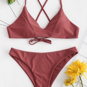 Zaful Coral Swimsuit
